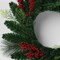 20" Unlit Christmas Greenery Wreath with Red Berries Holiday Door or Wall Decoration